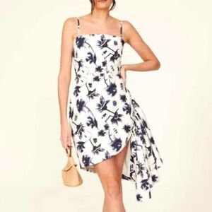 Osman Yousefzeda Anthropologie Beetle Print side Ruffle train mini party Dress 6